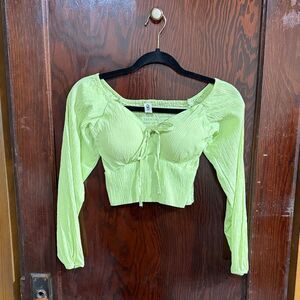 Zara Lime Green Long Sleeve Top